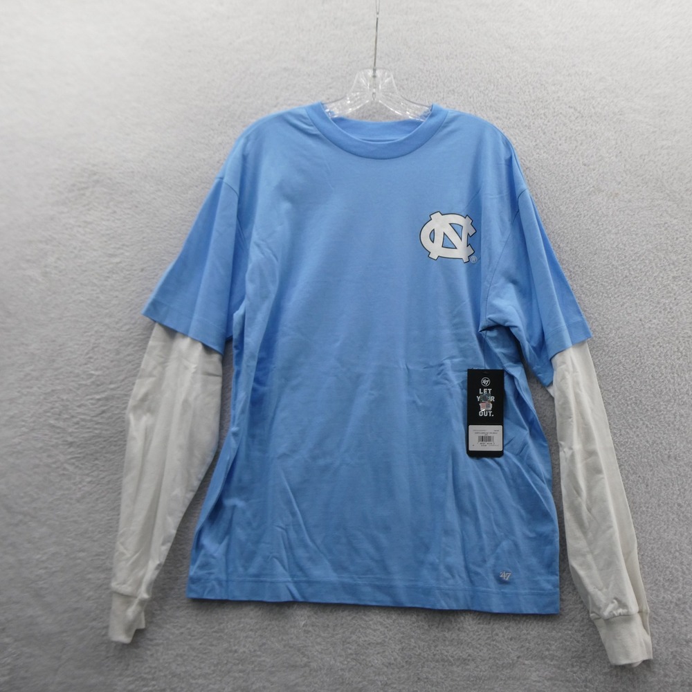 '47 Brand Shirt Mens Medium North Carolina Tar Heels Blue Layered Long Sleeve